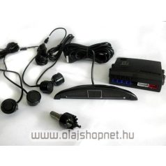 Négyszenzoros tolatóradar, színes LED kijelzővel,