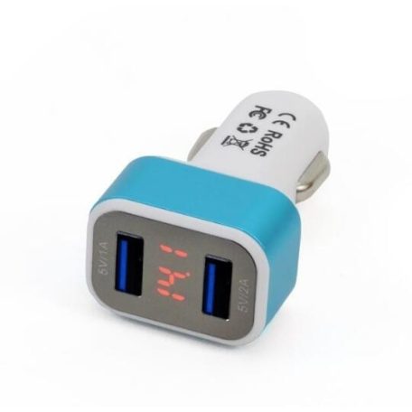 2-es USB töltő + Digitális voltmérő SX-01