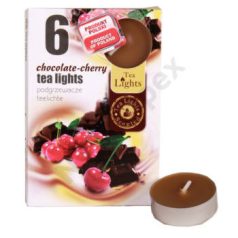 CSOKOLÁDÉ-CSERESZNYE teamécses, illatgyertya 6 db-os