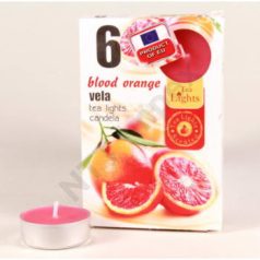 VÉRNARANCS teamécses, illatgyertya 6 db-os (BLOOD ORANGE)
