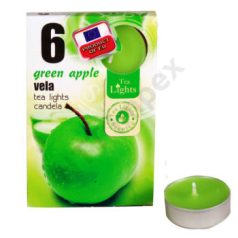 ZÖLD ALMA teamécses, illatgyertya 6 db-os (GREEN APPLE)