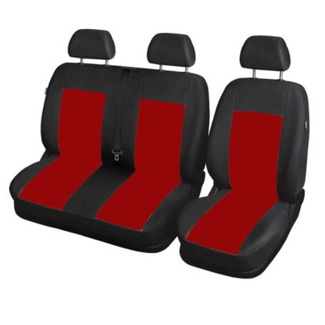 Furgon üléshuzat, 1+2 fekete-piros színű ( Kisteher auto üléshuzat )