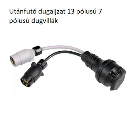 Utánfutó dugaljzat 13 pólusú 7 pólusú dugvillák