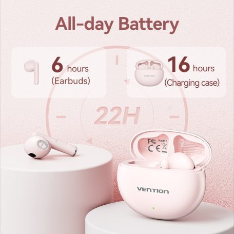 Bluetooth fülhallgató Vention E06  Bluetooth 5.3  Vezeték nélküli (Fehér, Kék, Rózsaszín, Fekete)