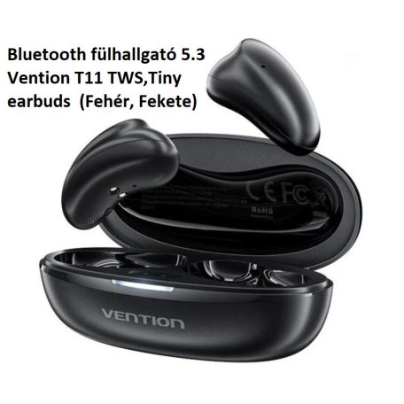 Bluetooth fülhallgató 5.3 Vention T11 TWS,Tiny earbuds  (Fehér, Fekete) 
