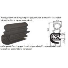   Ajtószigetelő Gumi nyugati típusú gépjárművek 25 méteres tekercsben vásárolható az ár méterre vonatkozik