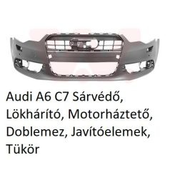 Audi A6 C7 Sárvédő, Lökhárító, Motorháztető, Doblemez, Javítóelemek, Tükör