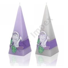 Díszgyertya piramis 50x150 mm Levender Garden