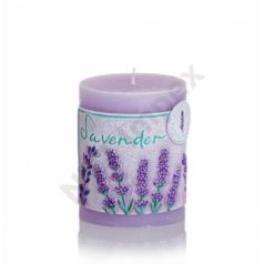 Díszgyertya henger 70x90mm Levender