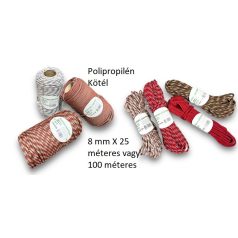  Polipropilén Kötél 8 mm X 25 méteres vagy 100 méteres